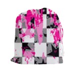 Pink Star Splatter Drawstring Pouch (2XL)