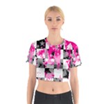 Pink Star Splatter Cotton Crop Top