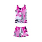 Pink Star Splatter Kids  Boyleg Swimsuit