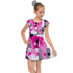 Pink Star Splatter Kids  Cap Sleeve Dress