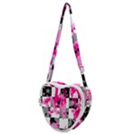 Pink Star Splatter Heart Shoulder Bag