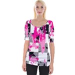 Pink Star Splatter Wide Neckline Tee