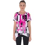 Pink Star Splatter Cut Out Side Drop Tee