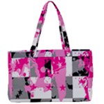 Pink Star Splatter Canvas Work Bag