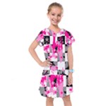 Pink Star Splatter Kids  Drop Waist Dress