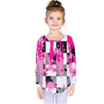 Pink Star Splatter Kids  Long Sleeve Tee