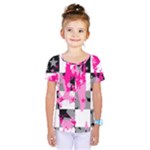 Pink Star Splatter Kids  One Piece Tee