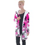 Pink Star Splatter Longline Hooded Cardigan