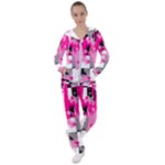 Pink Star Splatter Women s Tracksuit