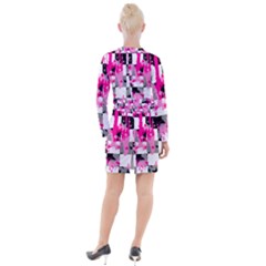 Button Long Sleeve Dress 
