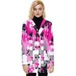 Pink Star Splatter Button Up Hooded Coat 