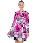 Pink Star Splatter Long Sleeve Panel Dress