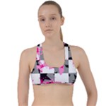 Pink Star Splatter Criss Cross Racerback Sports Bra