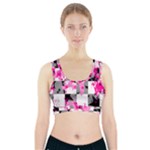 Pink Star Splatter Sports Bra With Pocket