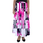 Pink Star Splatter Flared Maxi Skirt