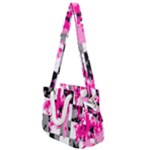 Pink Star Splatter Rope Handles Shoulder Strap Bag