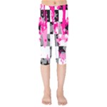 Pink Star Splatter Kids  Capri Leggings 