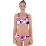 Pink Star Splatter Cross Back Hipster Bikini Set