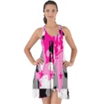 Pink Star Splatter Show Some Back Chiffon Dress