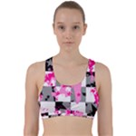 Pink Star Splatter Back Weave Sports Bra