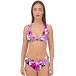 Pink Star Splatter Double Strap Halter Bikini Set