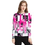 Pink Star Splatter Women s Long Sleeve Rash Guard