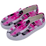 Pink Star Splatter Kids  Canvas Slip Ons