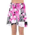 Pink Star Splatter Wrap Front Skirt