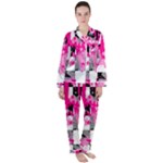 Pink Star Splatter Satin Long Sleeve Pajamas Set