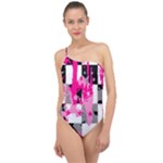 Pink Star Splatter Classic One Shoulder Swimsuit