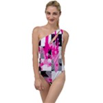 Pink Star Splatter To One Side Swimsuit