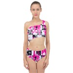 Pink Star Splatter Spliced Up Two Piece Swimsuit