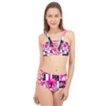 Pink Star Splatter Cage Up Bikini Set