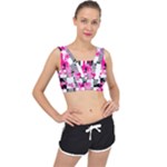 Pink Star Splatter V-Back Sports Bra