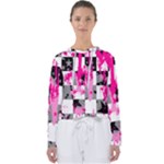 Pink Star Splatter Women s Slouchy Sweat