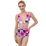 Pink Star Splatter Tied Up Two Piece Swimsuit