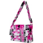 Pink Star Splatter Full Print Messenger Bag (S)