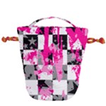 Pink Star Splatter Drawstring Bucket Bag