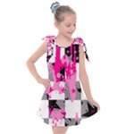 Pink Star Splatter Kids  Tie Up Tunic Dress
