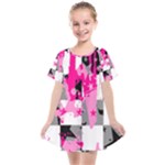 Pink Star Splatter Kids  Smock Dress