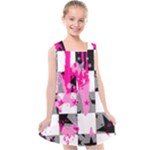 Pink Star Splatter Kids  Cross Back Dress