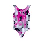 Pink Star Splatter Kids  Frill Swimsuit