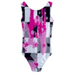 Pink Star Splatter Kids  Cut-Out Back One Piece Swimsuit