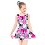 Pink Star Splatter Kids  Skater Dress Swimsuit