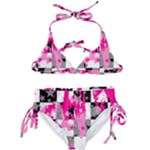 Pink Star Splatter Kids  Classic Bikini Set