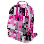 Pink Star Splatter Flap Pocket Backpack (Small)