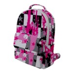 Pink Star Splatter Flap Pocket Backpack (Large)