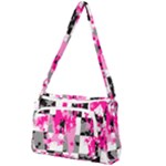 Pink Star Splatter Front Pocket Crossbody Bag