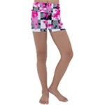 Pink Star Splatter Kids  Lightweight Velour Yoga Shorts