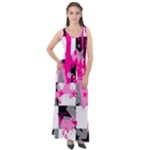 Pink Star Splatter Sleeveless Velour Maxi Dress